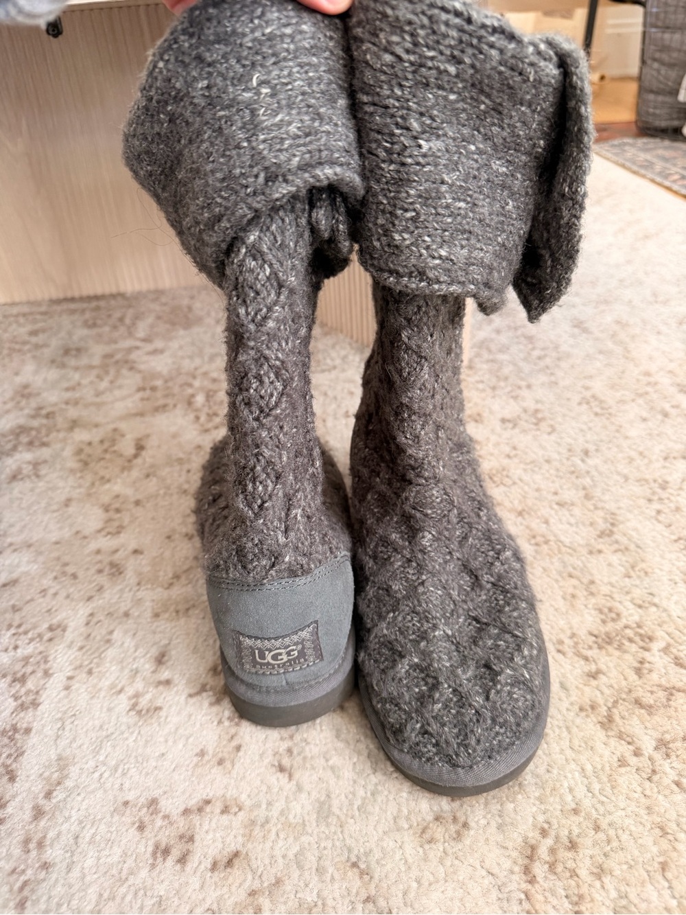 UGG Women's Charcoal Knit Tall Cozy Boots